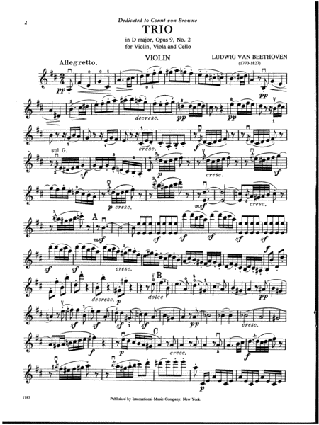 Trio In D Major, Opus 9, No. 2