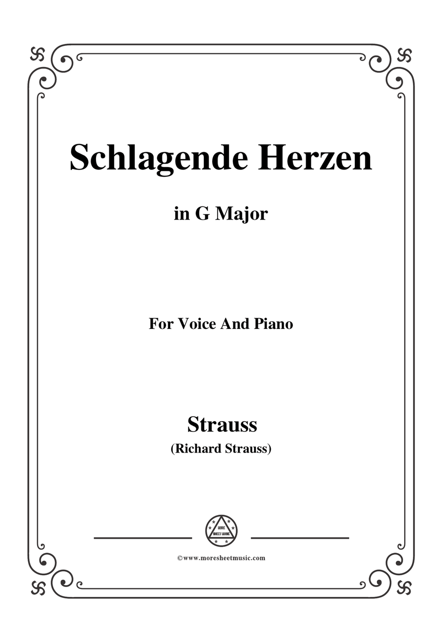 Richard Strauss-Schlagende Herzen in G Major,for Voice and Piano