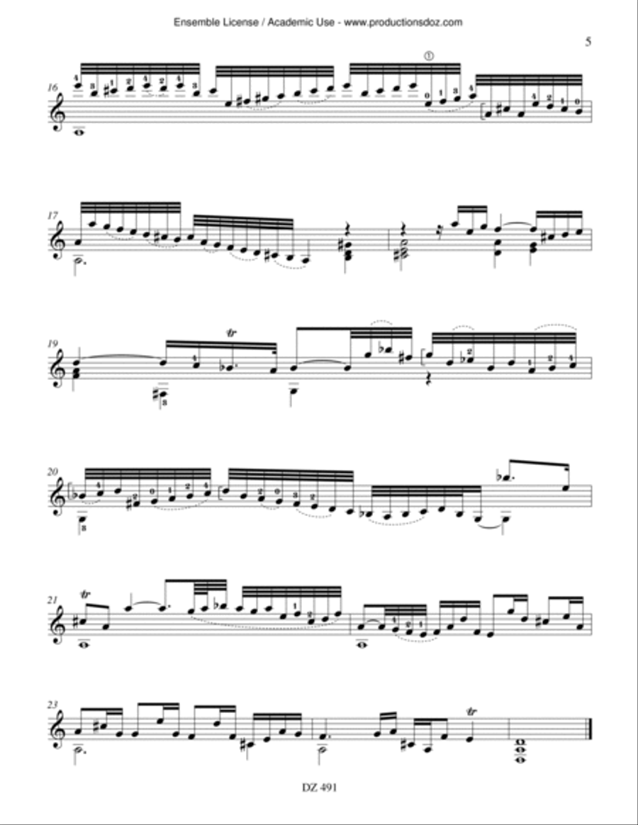 Praeludium, Aria, Giacona Classical Guitar scores gallery preview page 5