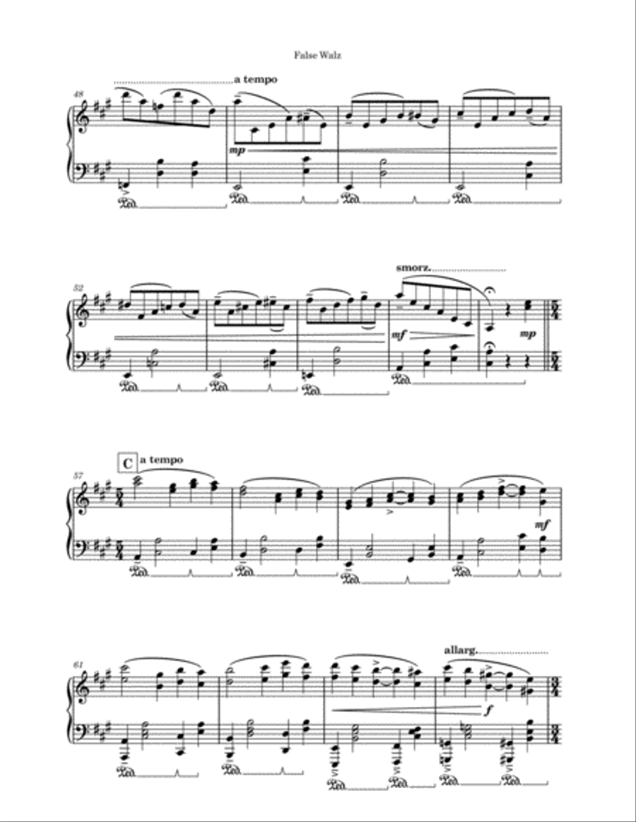 False Waltz Piano Solo scores gallery preview page 4