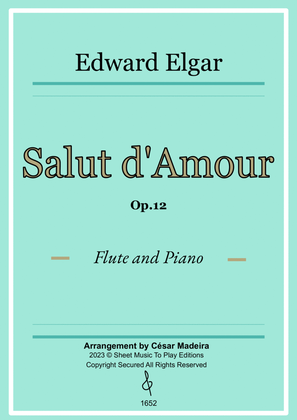 Book cover for Salut d'Amour by Elgar - Flute and Piano (Full Score)