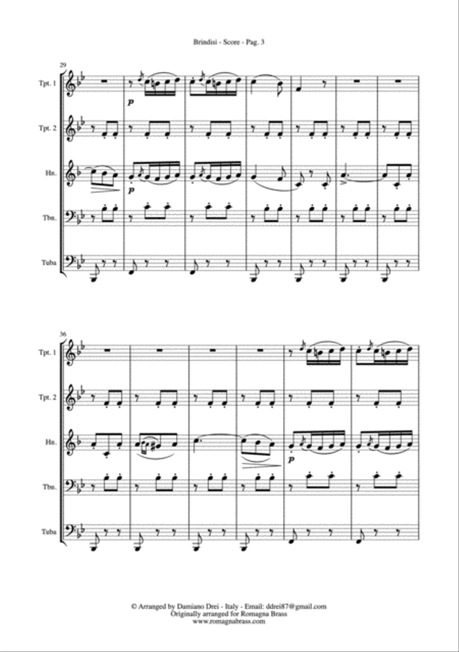 Brindisi from Traviata - Brass Quintet Brass Quintet scores gallery preview page 4