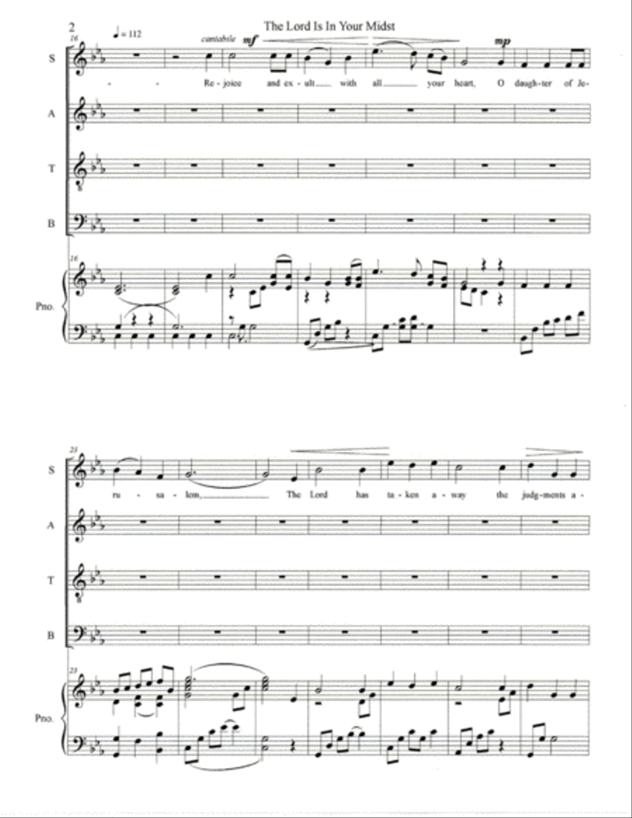 The Lord Is In Your Midst 4-Part scores gallery preview page 2