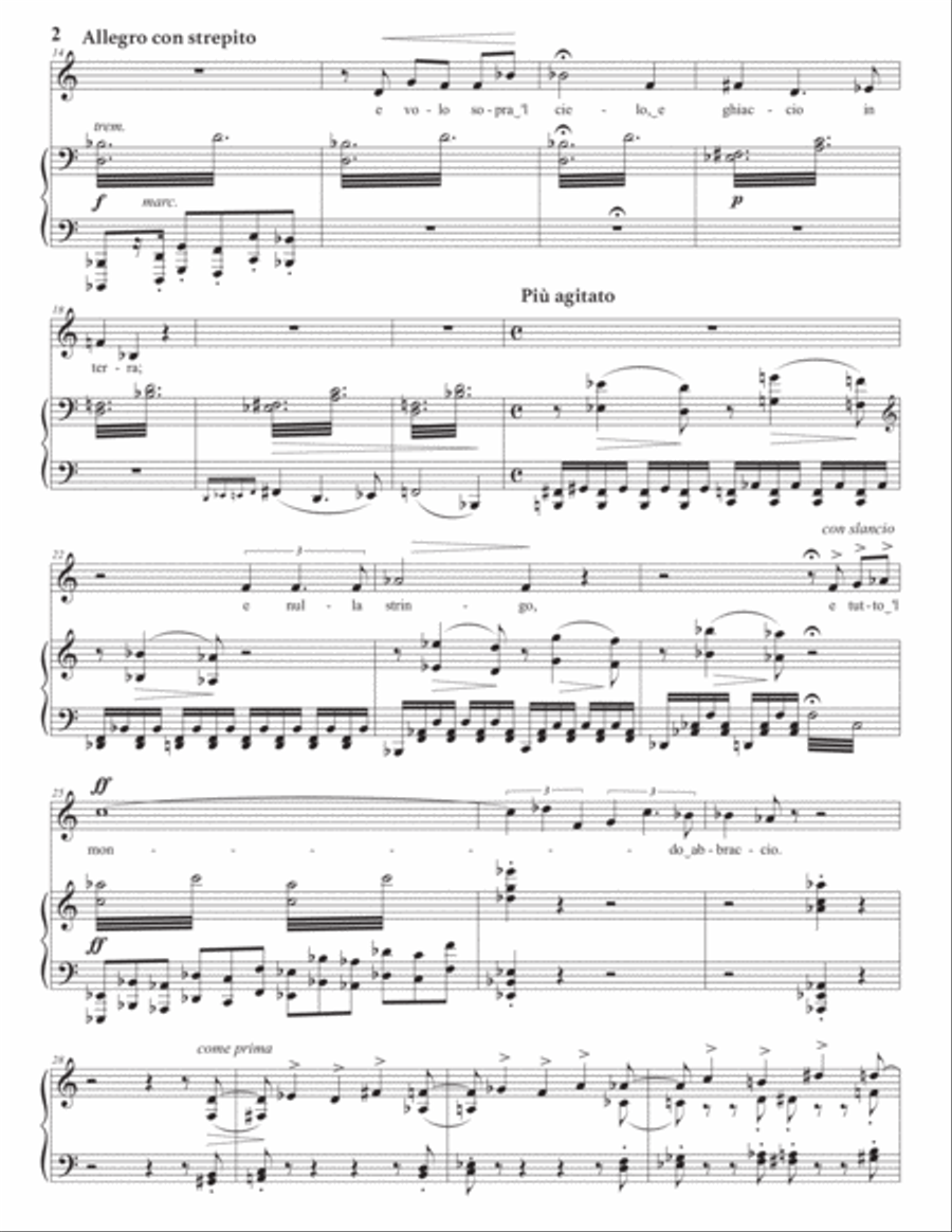 LISZT: Pace non trovo, S. 270 (first version, transposed to C major) Voice scores gallery preview page 3