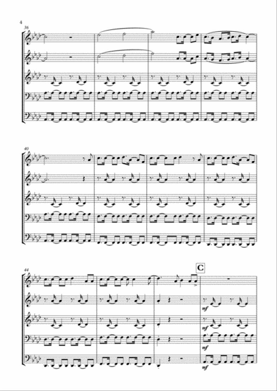 I Lived I Lived Brass Ensemble scores gallery preview page 4