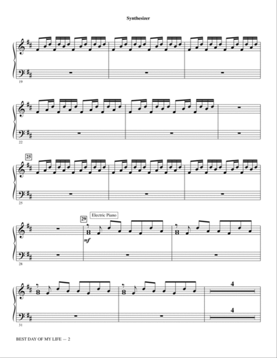 Best Day of My Life - Synthesizer Choir scores gallery preview page 2