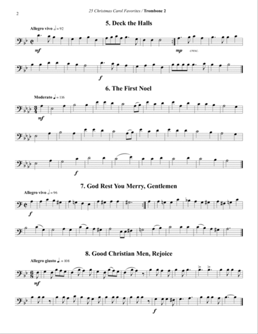 25 Christmas Carol Favorites for Trombone Quartet Trombone Quartet scores gallery preview page 6