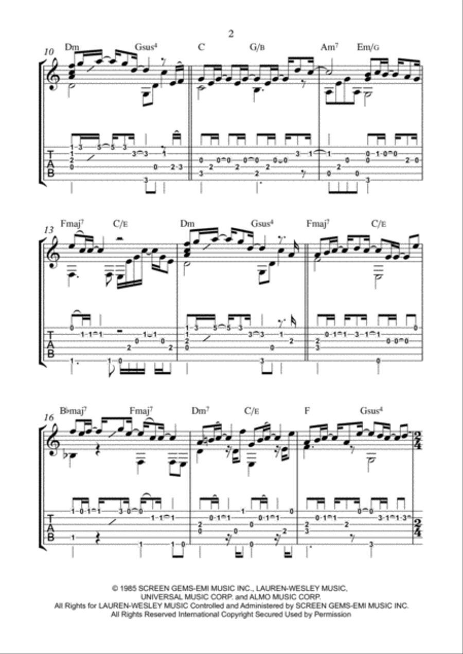 Nothing's Gonna Change My Love For You Guitar Tablature scores gallery preview page 2