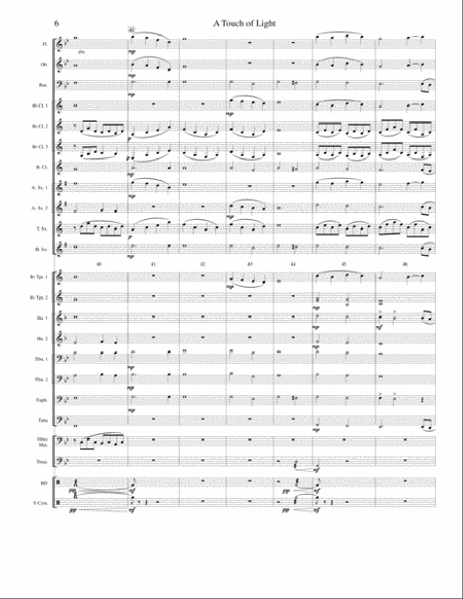A Touch of Light Concert Band scores gallery preview page 6
