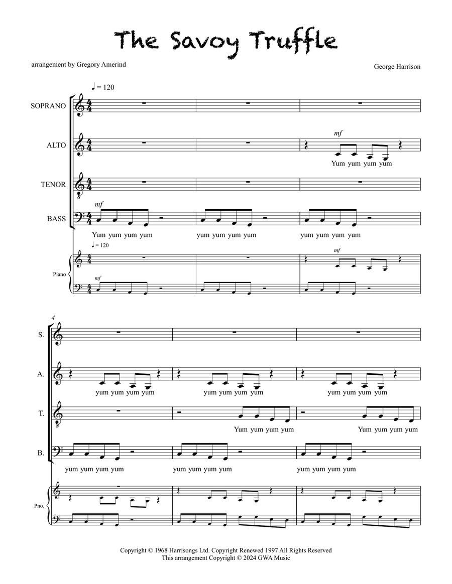 Savoy Truffle Savoy Truffle 4-Part scores gallery preview page 2
