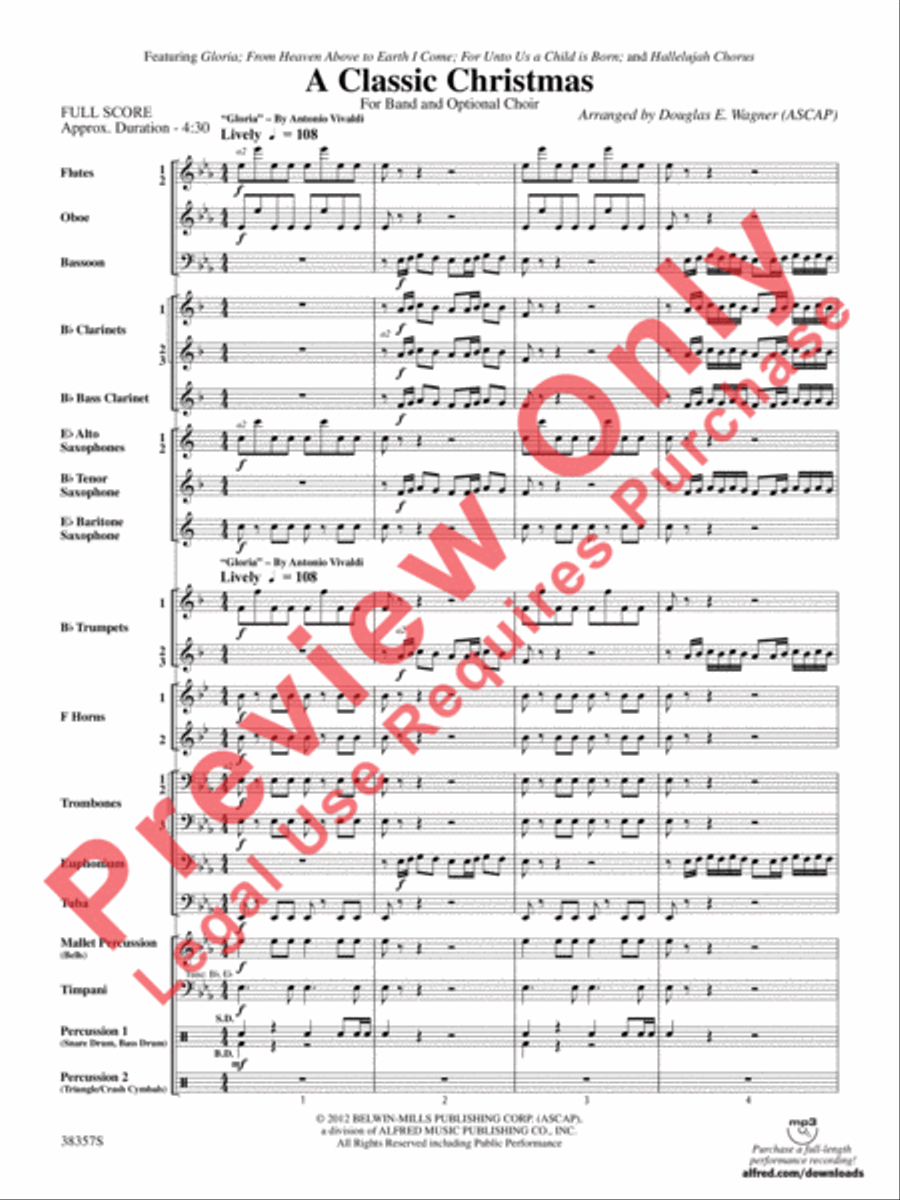 A Classic Christmas Concert Band scores gallery preview page 4