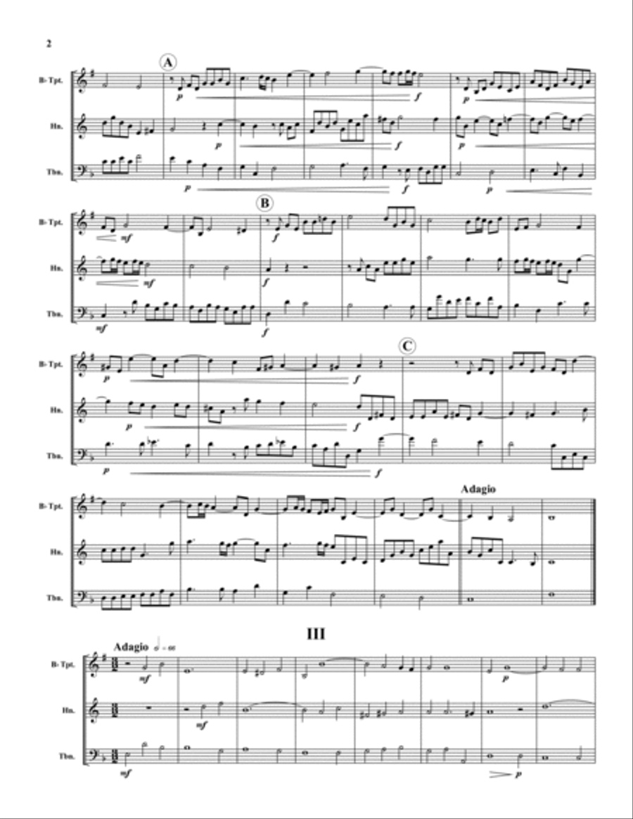 Trio Sonata Brass Trio scores gallery preview page 2