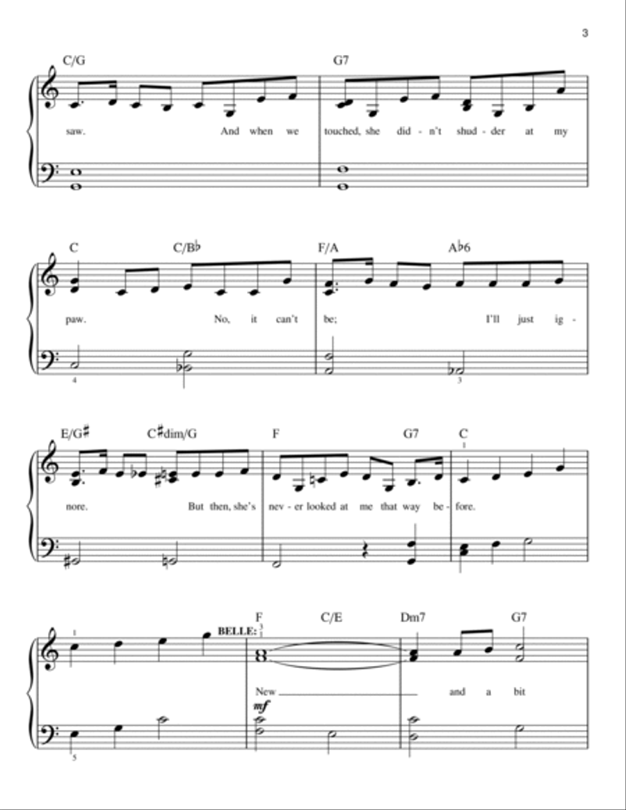Something There (from Beauty And The Beast) (2017) Easy Piano scores gallery preview page 3