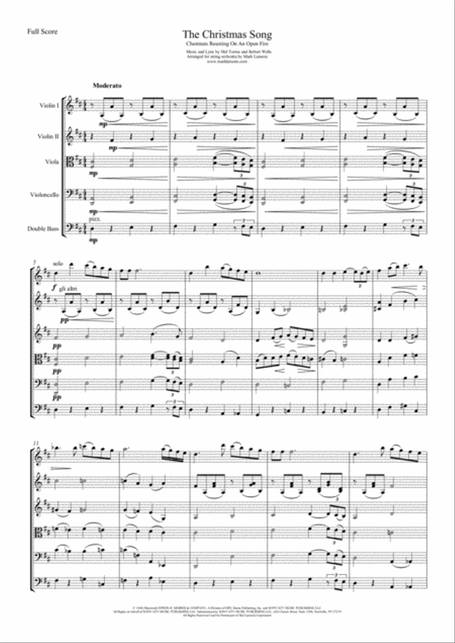 The Christmas Song (Chestnuts Roasting On An Open Fire) String Orchestra scores gallery preview page 1