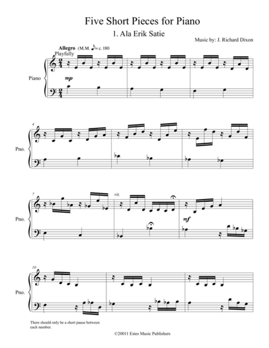 Five Short Pieces for Piano image number null