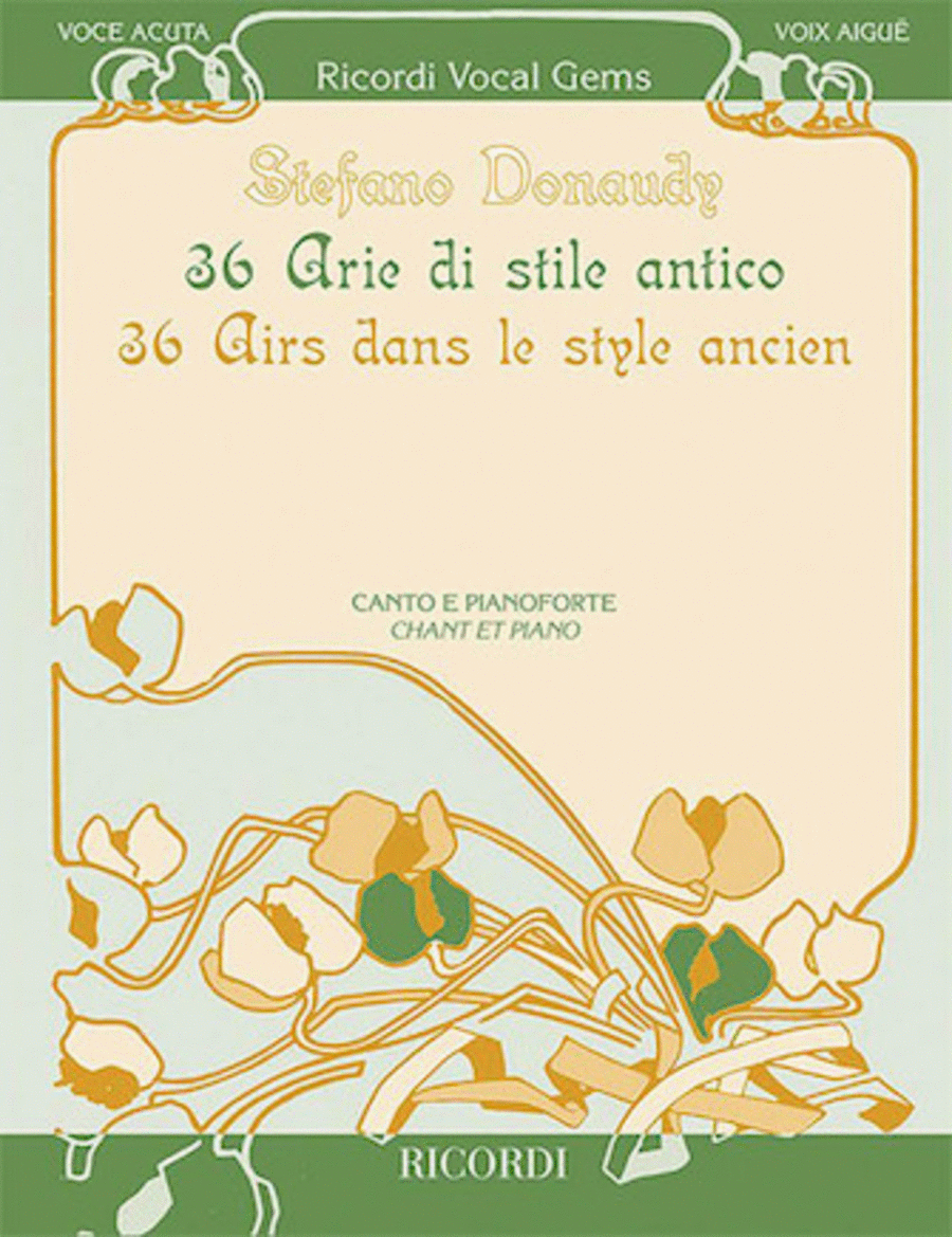 36 Arie Di Stile Antico - 36 Airs Dans Le Style Ancien