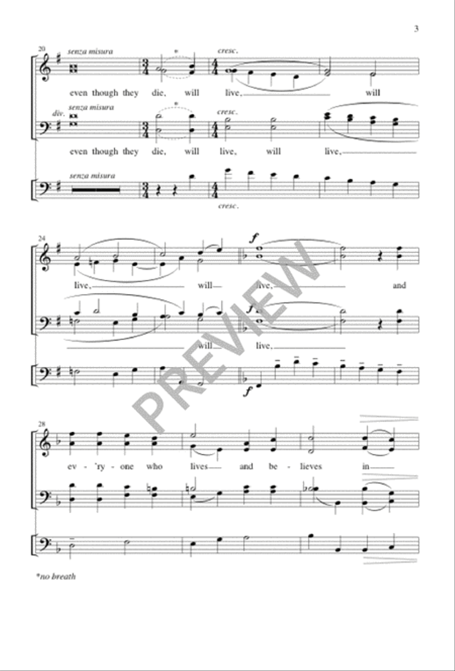 I Am Resurrection and I Am Life 4-Part scores gallery preview page 3