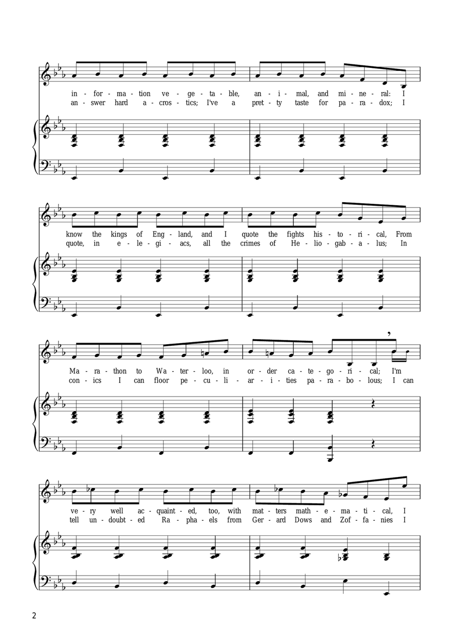 I Am The Very Model Of A Modern Major General (from The Pirates Of Penzance) Guitar scores gallery preview page 2
