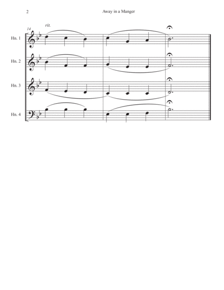 Away in a Manger - Horn Quartet image number null