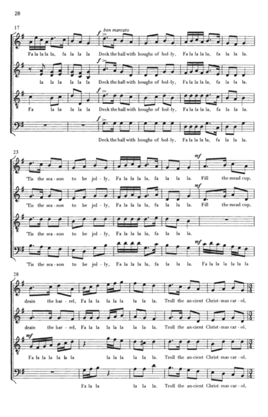 We wish you a merry Christmas 4-Part scores gallery preview page 11