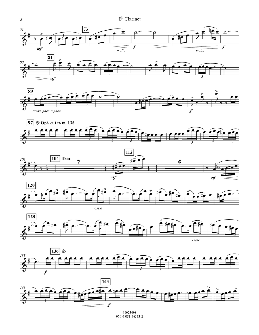 El Gato Montés (The Wild Cat) - Eb Clarinet Concert Band scores gallery preview page 2