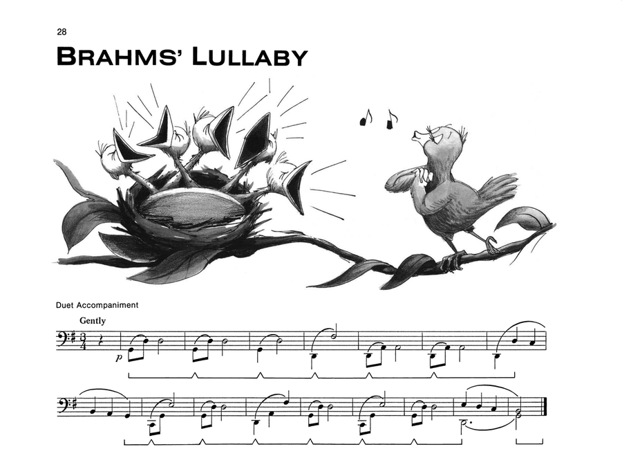 Brahms' Lullaby - Piano Solo (with Optional Duet Accompaniments) Piano scores gallery preview page 1