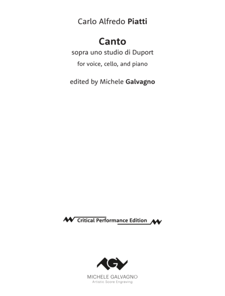 Canto sopra uno studio di Duport - for voice, cello, and piano