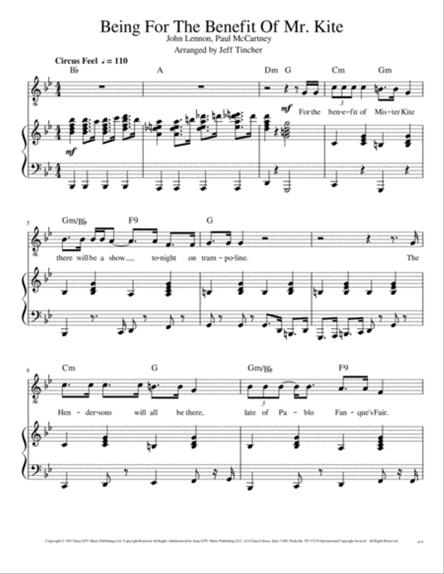 Being For The Benefit Of Mr. Kite Voice scores gallery preview page 2