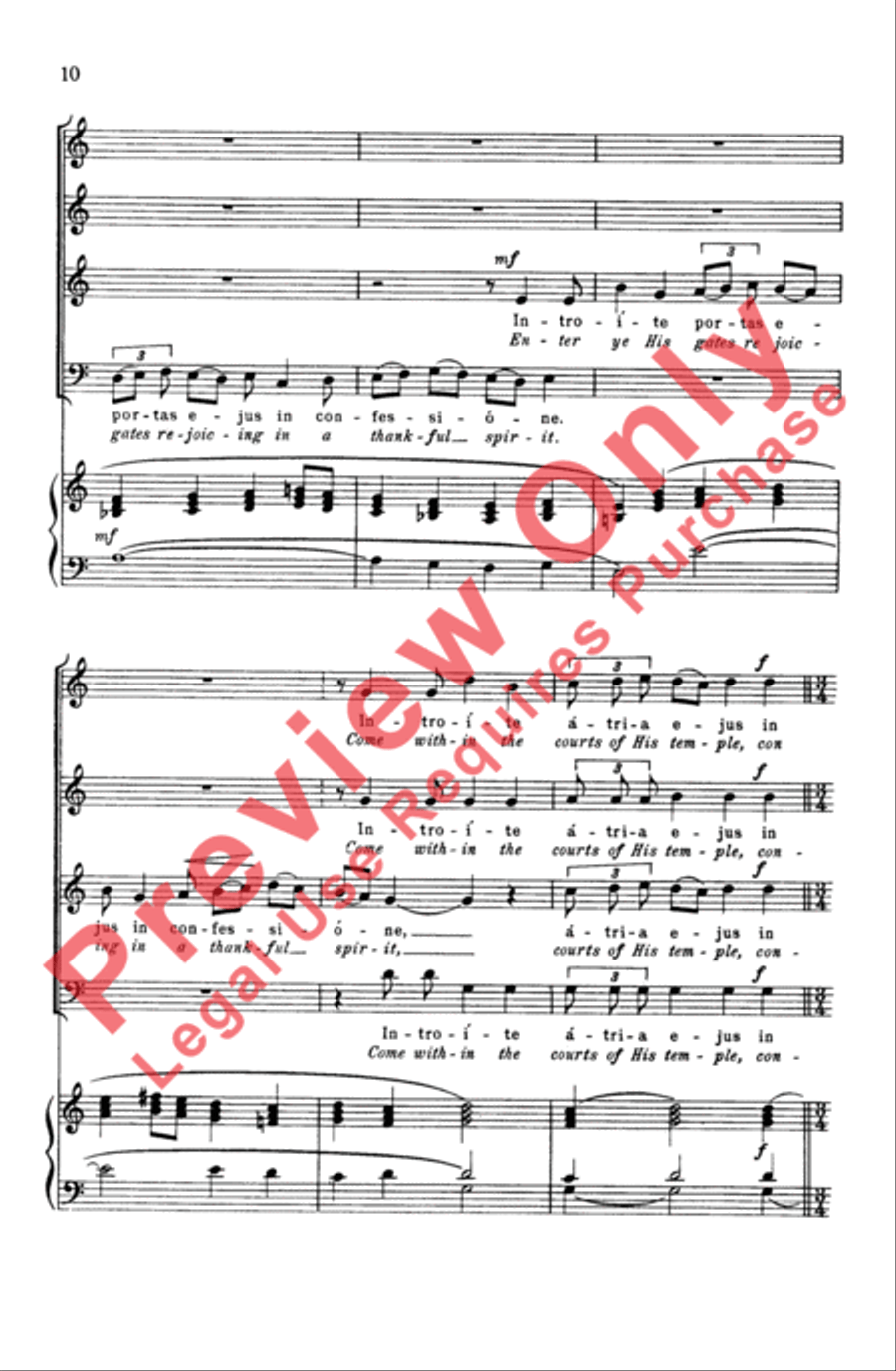 Jubilate Deo Omnis Terra (Psalm 99) 4-Part scores gallery preview page 10