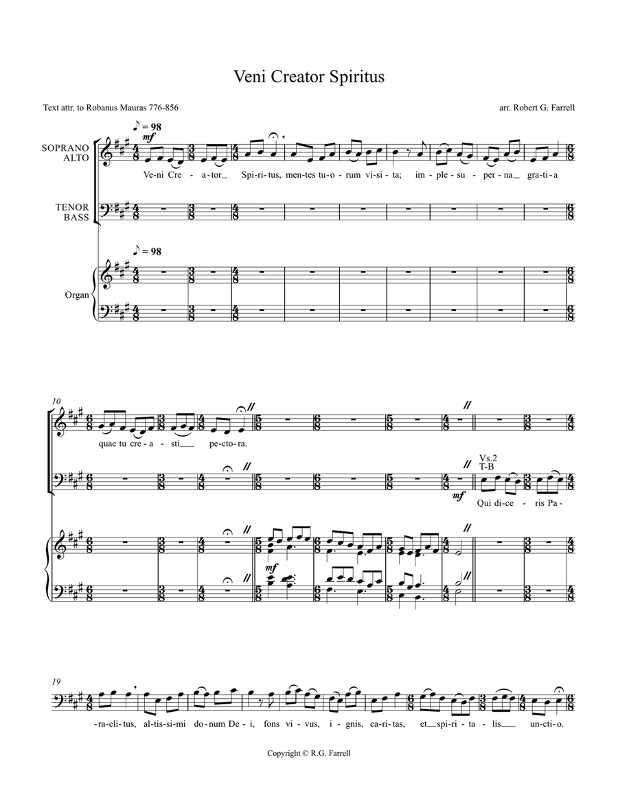 Veni Creator Spiritus 4-Part scores gallery preview page 1