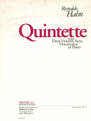 Book cover for Quintet For 2 Violins, Viola, Cello And Piano