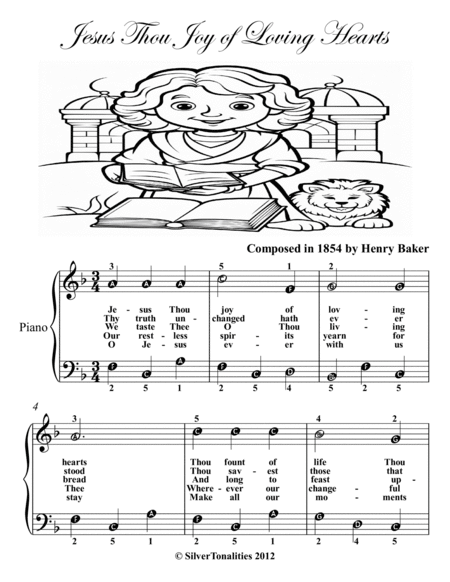 Jesus Thou Joy of Loving Hearts Easy Piano Sheet Music