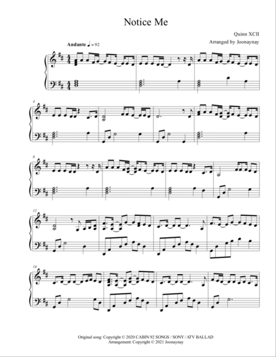 Notice Me Small Ensemble scores gallery preview page 1