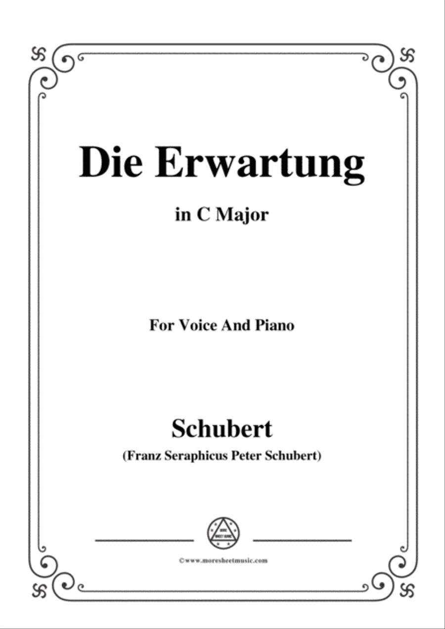 Schubert-Die Erwartung,Op.116,in C Major,for Voice&Piano Voice scores gallery preview page 1