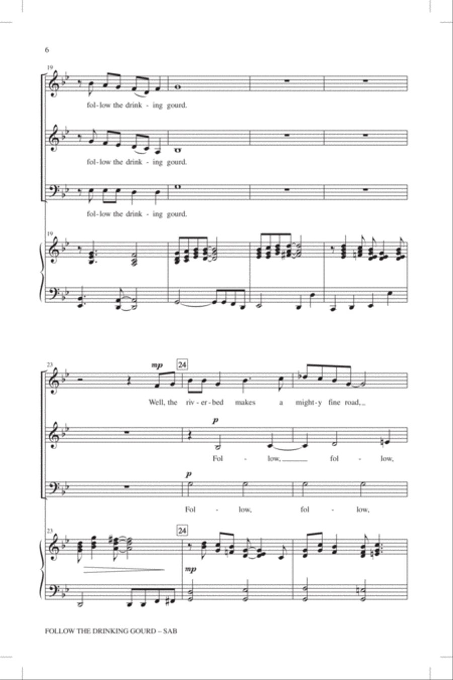 Follow The Drinkin' Gourd 3-Part scores gallery preview page 4