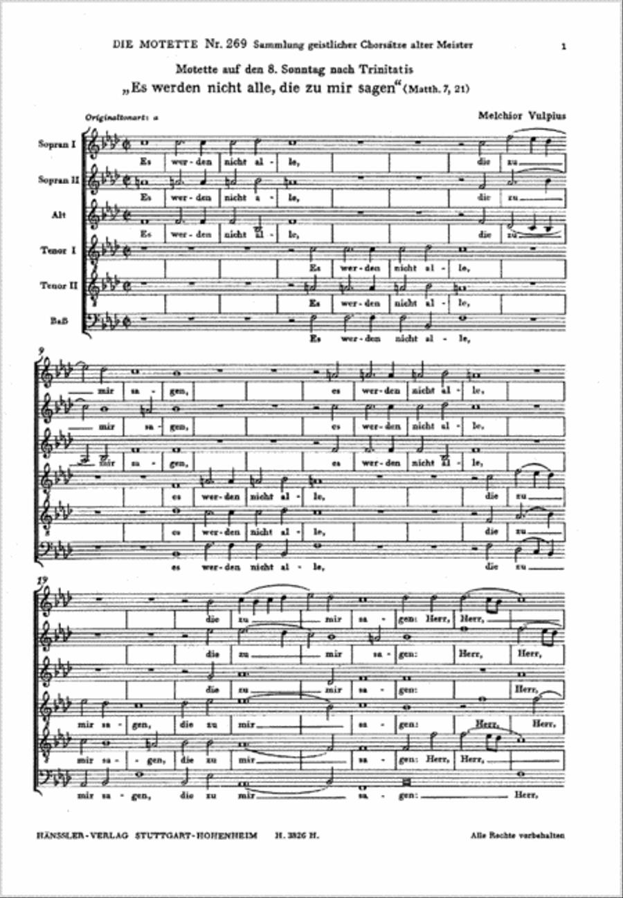 Es werden nicht alle, die zu mir sagen Choir scores gallery preview page 1