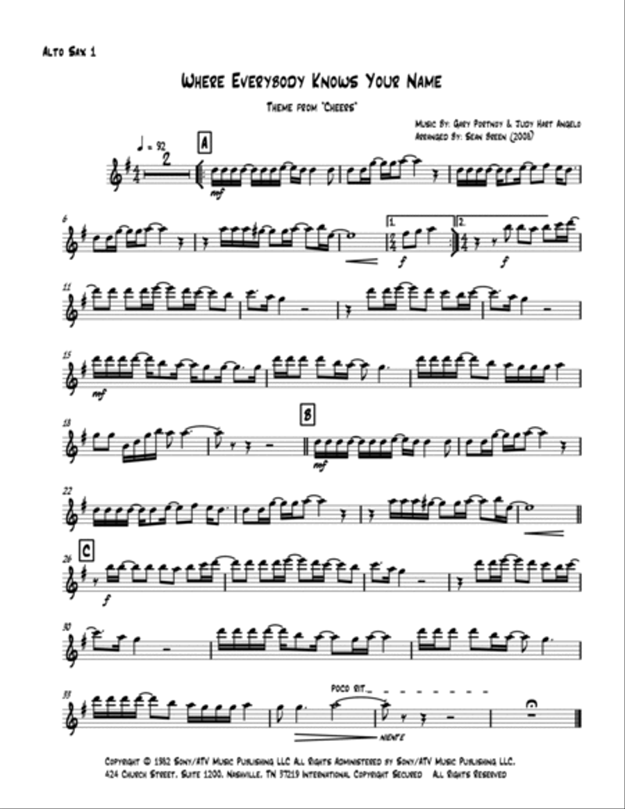 Where Everybody Knows Your Name Jazz Ensemble scores gallery preview page 5
