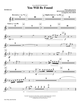 You Will Be Found (from Dear Evan Hansen) (arr. Mac Huff) - Tenor Saxophone