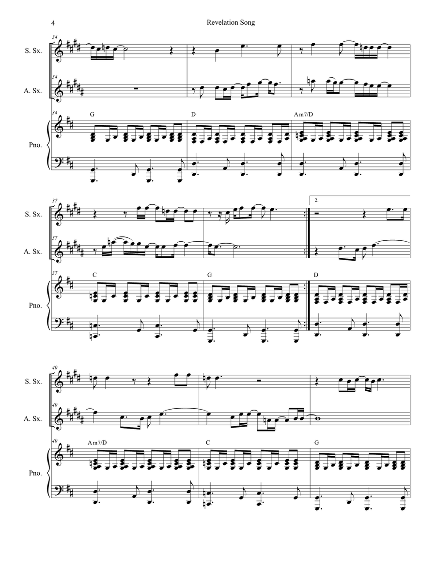 Revelation Song Revelation Song Woodwind Duet scores gallery preview page 4