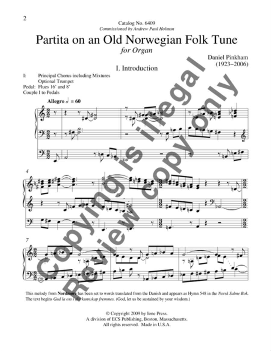 Partita on an Old Norwegian Folk Tune Choir scores gallery preview page 6