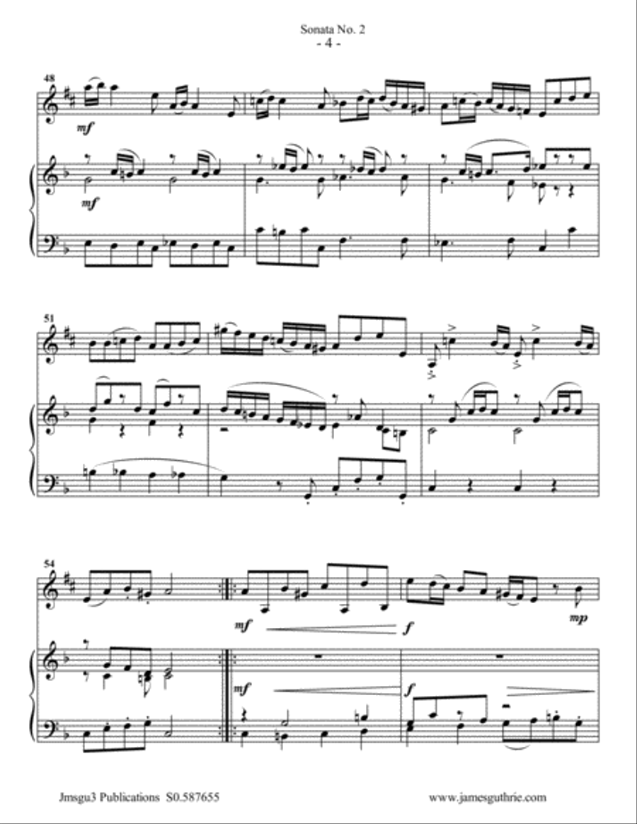 Vivaldi: Sonata No. 2 for Alto Clarinet & Piano E-Flat Clarinet scores gallery preview page 4