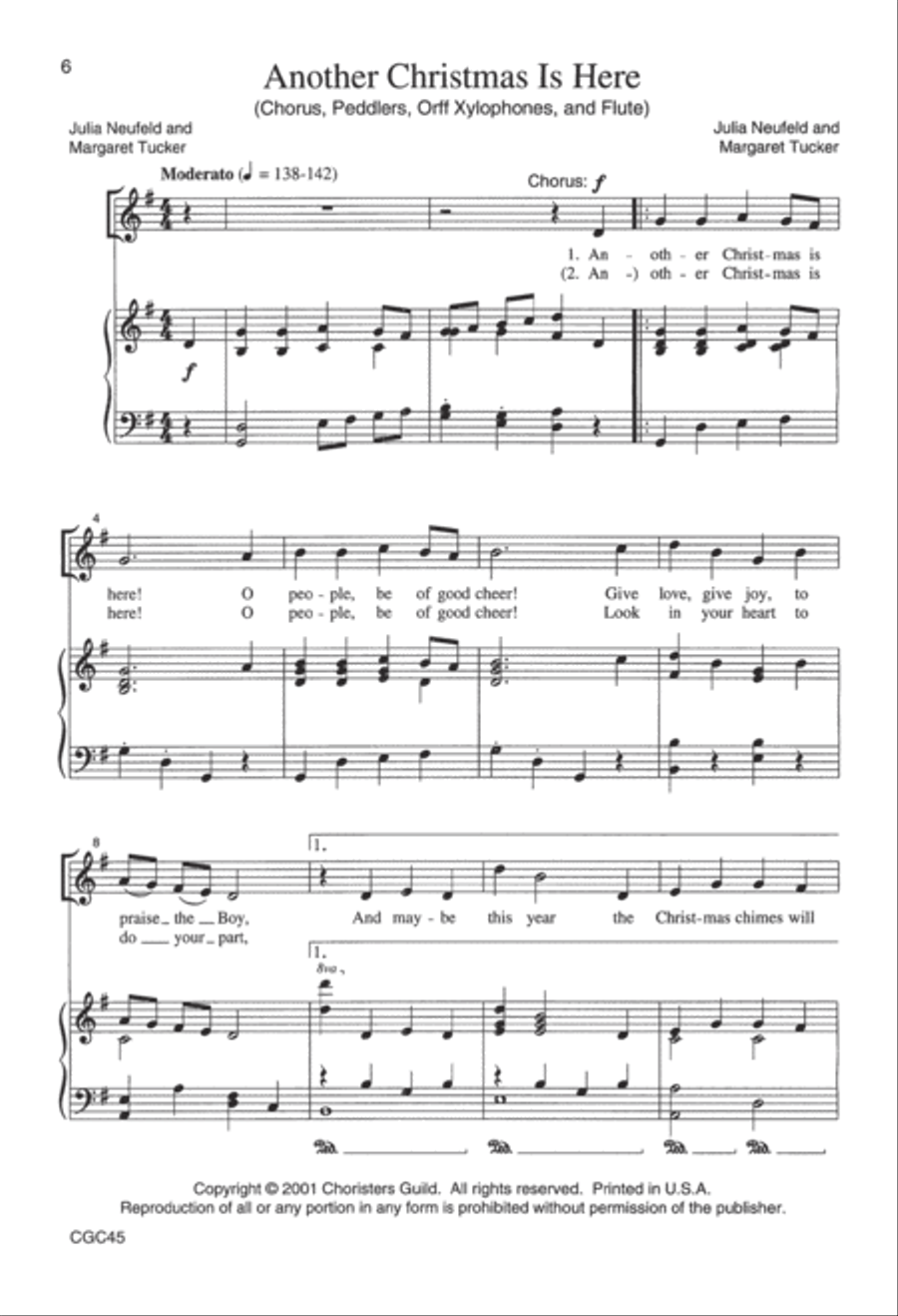 Why the Chimes Rang Unison Choir scores gallery preview page 6