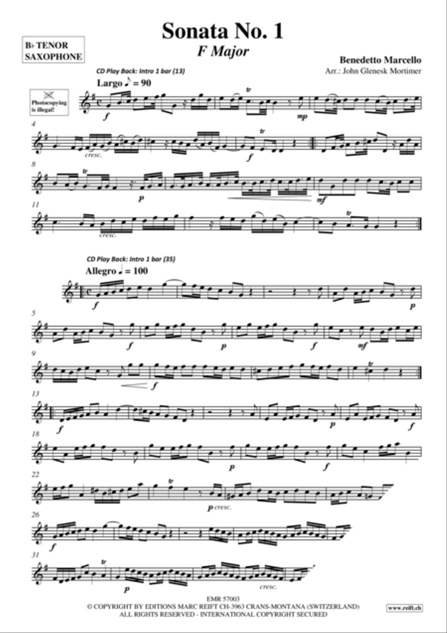 Sonata No. 1 Tenor Saxophone scores gallery preview page 3