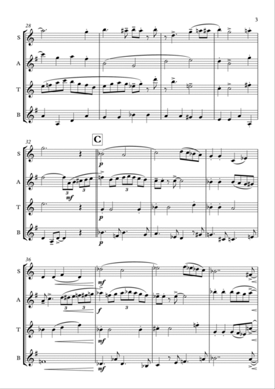 The Polar Express Saxophone Quartet scores gallery preview page 3