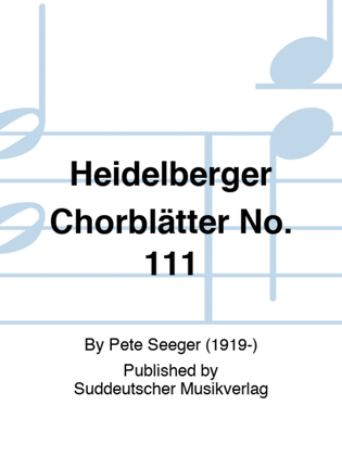 Heidelberger Chorblätter No. 111