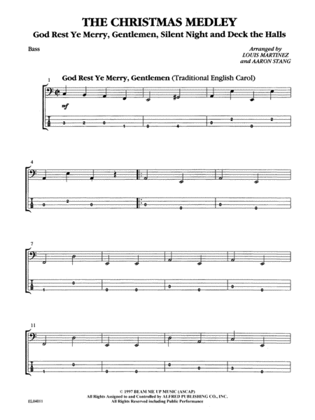 21st Century Guitar Ensemble Series: Christmas Medley: String Bass