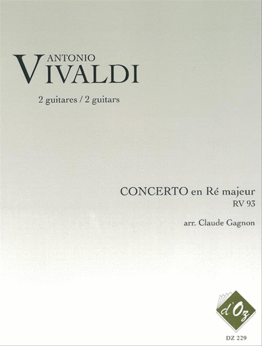 Concerto en Ré majeur, RV 93 Classical Guitar scores gallery preview page 1