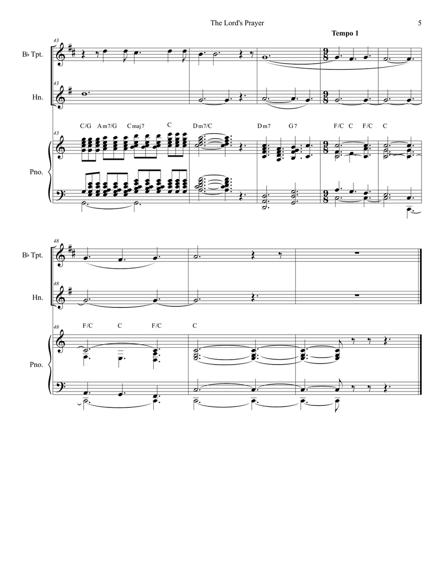 The Lord's Prayer The Lord's Prayer Brass Duet scores gallery preview page 5