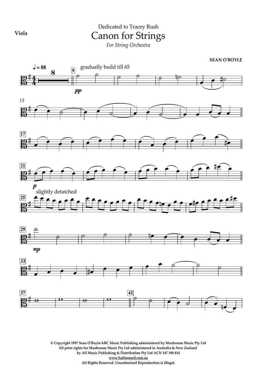 Canon for Strings - Viola String Orchestra scores gallery preview page 1