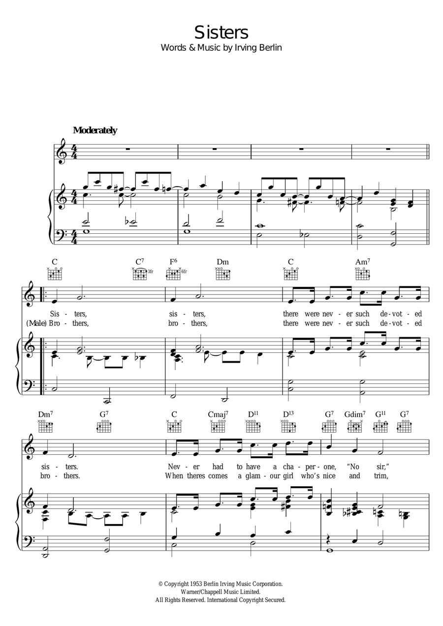 Sisters Guitar scores gallery preview page 1